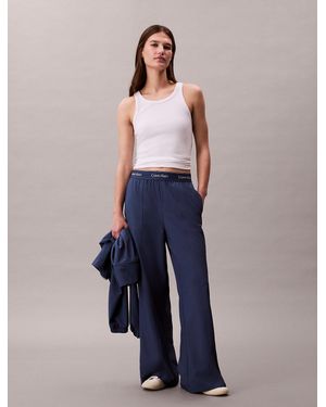 Calvin Klein Performance Wide Leg Tracksuit Bottoms - Blue