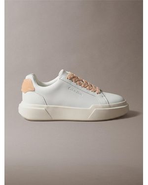 Calvin Klein Leather Durable Traction Chunky Trainers - Metallic