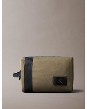 Calvin Klein Canvas Wash Bag - Brown