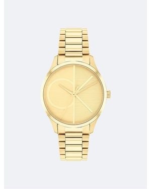 Calvin Klein Texture Logo Bracelet Watch - Metallic
