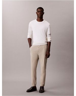 Calvin Klein Slim Tech Pull-On Dobby Pants - Natural