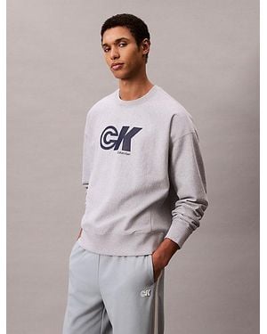 Calvin Klein Relaxed Sweatshirt Met Grafisch Logo - Grijs
