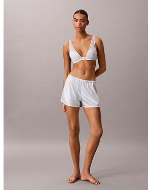 Calvin Klein Satin And Lace Pyjama Shorts - Grey