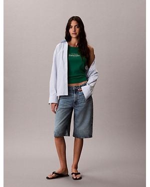 Calvin Klein Jeans Slim Ribbed Cotton Tank Top - Multicolour