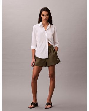 Calvin Klein Relaxed Cotton Poplin Shorts - Multicolour