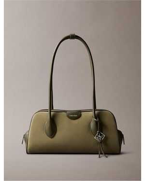 Calvin Klein Emblem Logo Shoulder Bag - Natural
