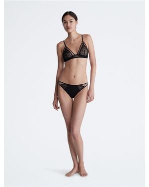 Calvin Klein Black Label Calvin Klein Ck Graphic Lace Bikini - Black