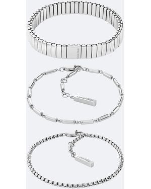 Calvin Klein 3-Piece Set Stacked Bracelets - Grey