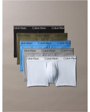 Calvin Klein Microfiber Stretch 5-Pack Low Rise Trunk - Blue