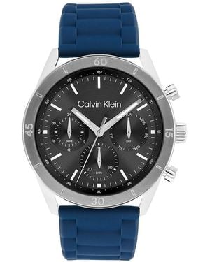 Calvin Klein Chronograph Silicone Watch - Blue
