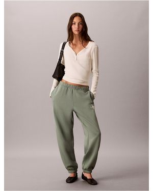 Calvin Klein Calvin Klein Rhinestone Monologo Fleece Sweatpants - Natural