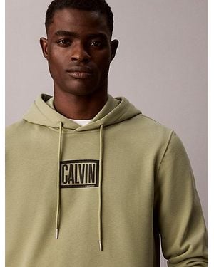 Calvin Klein Jeans Cotton Terry Logo Hoodie - Green
