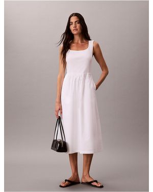 Calvin Klein Calvin Klein Gathered Midi Dress - Pink