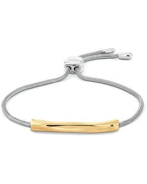 Calvin Klein Adjustable Sculpted Bar Bracelet - White