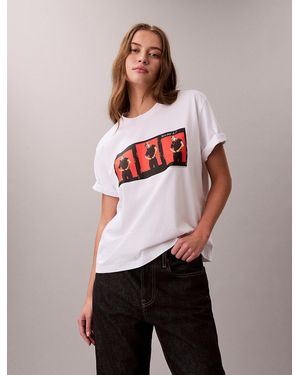 Calvin Klein Kate Moss Graphic Boxy T-Shirt - White