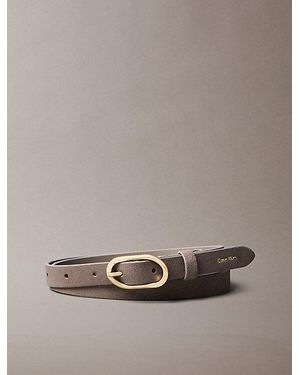 Calvin Klein Suede Oval Buckle Belt - Brown