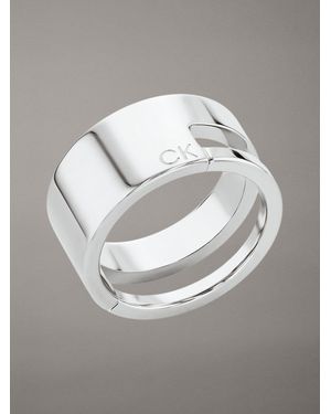 Calvin Klein Minimalistic Stainless Steel Ring - Grey