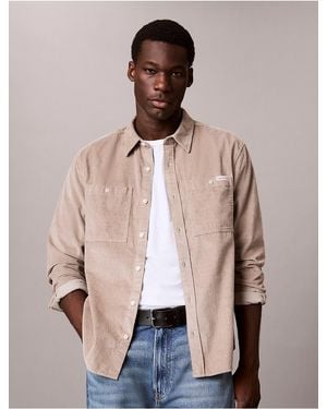 Calvin Klein Calvin Klein Corduroy Pocket Easy Shirt - Natural