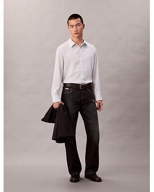 Calvin Klein Stripe Viscose Blend Relaxed Button Up Shirt - Multicolour