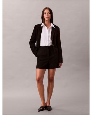 Calvin Klein Tweed Tailored Shorts - Brown