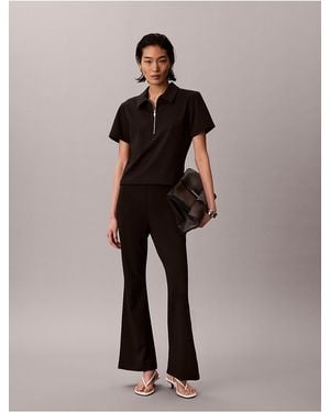 Calvin Klein Ponte Flared Pants - Black