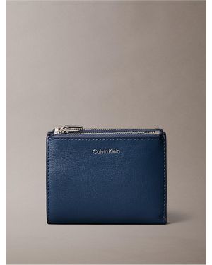 Calvin Klein Foil Logo Double Zip Card Case - Blue
