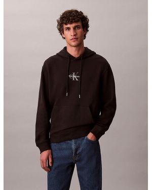 Calvin Klein Relaxed Monogram Hoodie - Blue