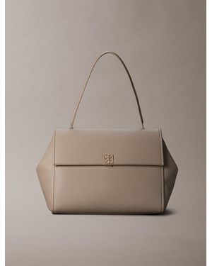 Calvin Klein Sacoche En Cuir Grainé - Neutre