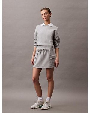 Calvin Klein Cargo Minirok Van Badstofkatoen - Grijs