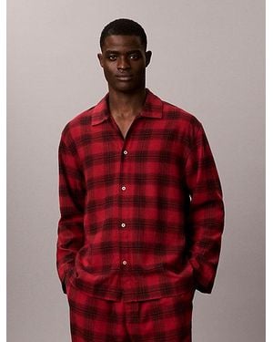 Calvin Klein Pyjama Top Heritage Flannel - Red