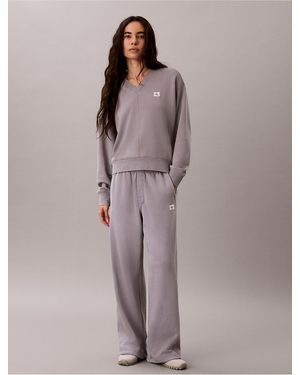 Calvin Klein Calvin Klein Woven Monologo Terry Relaxed Sweatshirt - Brown