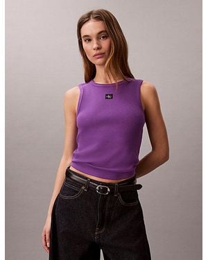 Calvin Klein Jeans Ribbed Cotton Tank Top - Multicolour