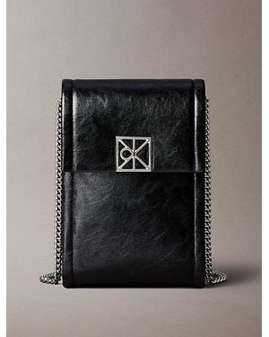 Calvin Klein Emblem Logo Crossbody Phone Bag - Black