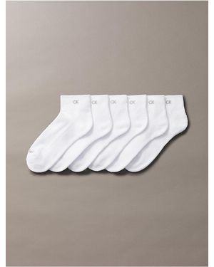 Calvin Klein Basic Cushion Quarter 6-Pack Socks - Gray