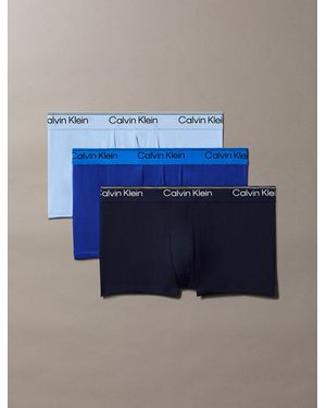 Calvin Klein 3 Pack Low Rise Trunks - Blue