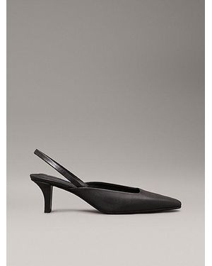 Calvin Klein Leren Slingback Pumpmuiltjes - Grijs