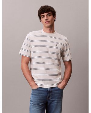 Calvin Klein Stripe Monogram T-Shirt - Multicolour