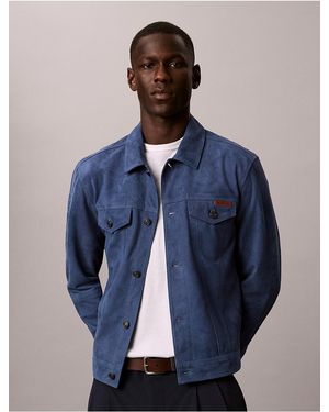 Calvin Klein Calvin Klein Suede 90S Trucker Jacket - Blue