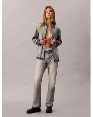 Calvin Klein Selvedge Relaxed Bootcut Jeans - Natural