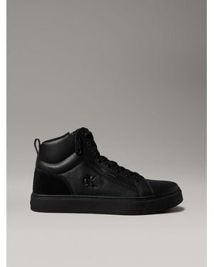 Calvin Klein Sneaker A Collo Alto Con Zip - Nero