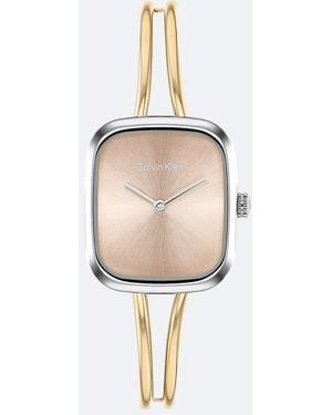 Calvin Klein Sculpted Square Bracelet Watch - White