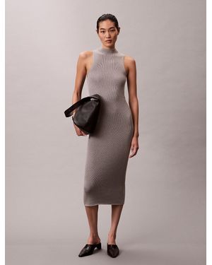 Calvin Klein Lurex Midi Dress - Pink