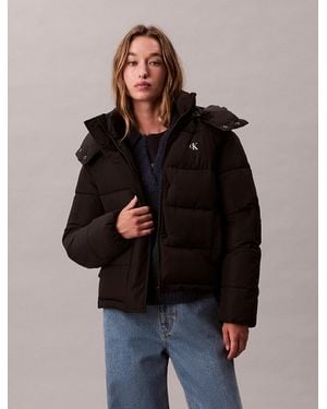 Calvin Klein Monogram Puffer Jacket - Black