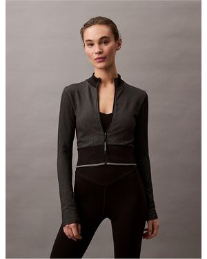 Calvin Klein Calvin Klein Rib Sport Cropped Jacket - Gray