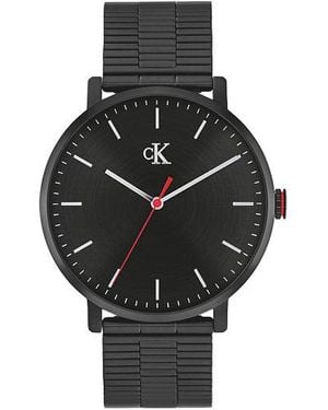 Calvin Klein Armbandhorloge Van Zwart Geplateerd Staal