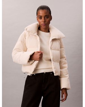 Calvin Klein Corduroy Down Puffer Jacket - Natural