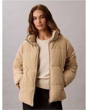 Calvin Klein Corduroy Puffer Jacket - Natural