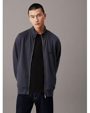 Calvin Klein Cardigan Mit Reißverschluss Aus Baumwolle Mit Waffelmuster - Blau
