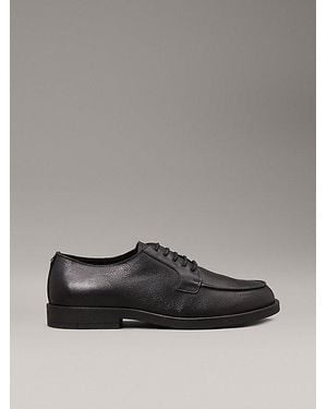 Calvin Klein Schnürschuhe Aus Leder Mit Materialschürze Im Zehenbereich - Grau