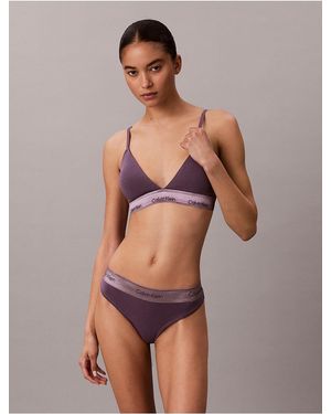 Calvin Klein Icon Cotton Modal Metallic Thong - Multicolor